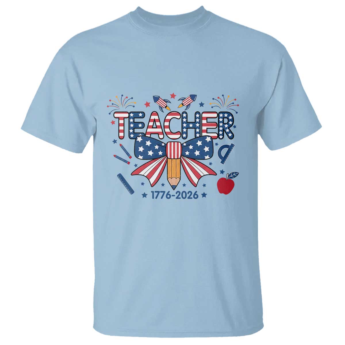 Proud American Teacher 250 Years T Shirt Patriotic Educator Gift