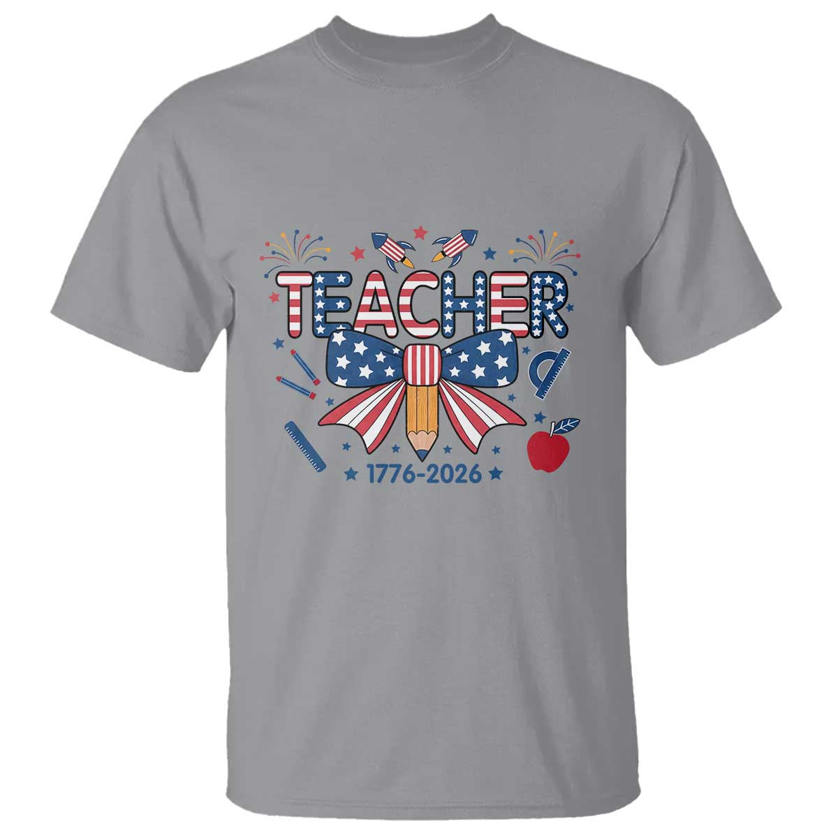 Proud American Teacher 250 Years T Shirt Patriotic Educator Gift