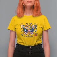 Proud American Teacher 250 Years T Shirt For Women Patriotic Educator Gift