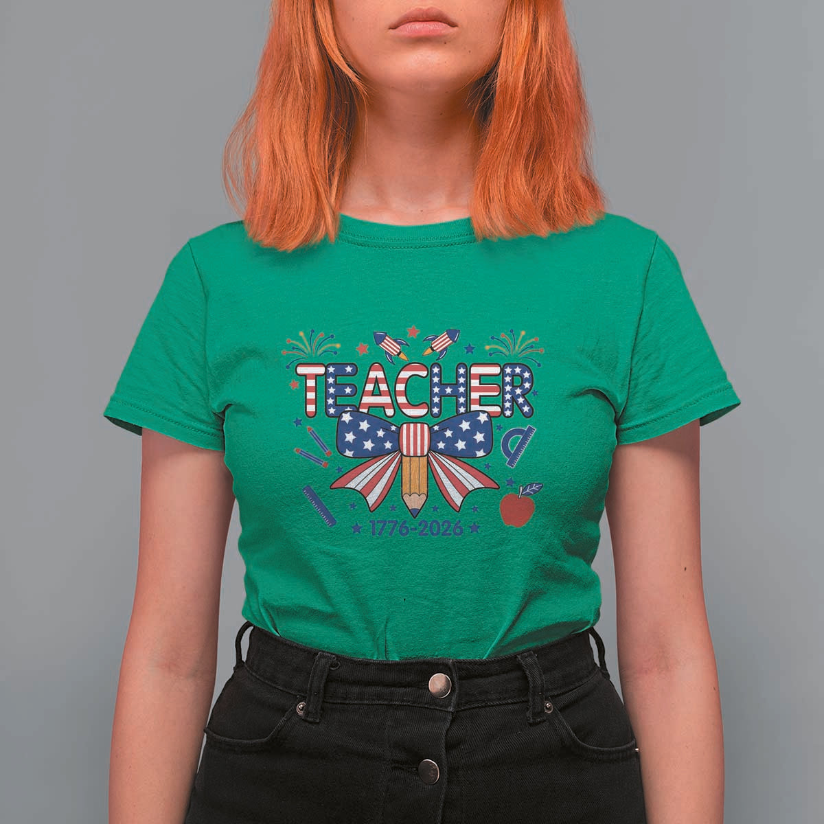 Proud American Teacher 250 Years T Shirt For Women Patriotic Educator Gift