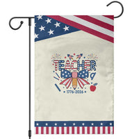 Proud American Teacher 250 Years Patriotic Garden Flag Educator Gift