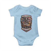 Vintage Proud American Welder Baby Onesie Built By Fire Blue Collar Dad Gift