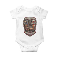 Vintage Proud American Welder Baby Onesie Built By Fire Blue Collar Dad Gift