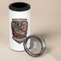 Vintage Proud American Welder 4 in 1 Can Cooler Tumbler Built By Fire Blue Collar Dad Gift
