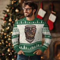 Vintage Proud American Welder Ugly Christmas Sweater Built By Fire Blue Collar Dad Gift