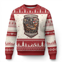 Vintage Proud American Welder Ugly Christmas Sweater Built By Fire Blue Collar Dad Gift