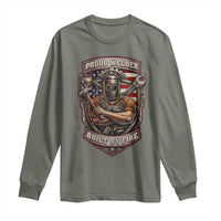 Vintage Proud American Welder Long Sleeve Shirt Built By Fire Blue Collar Dad Gift