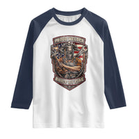 Vintage Proud American Welder Raglan Shirt Built By Fire Blue Collar Dad Gift