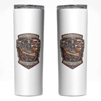 Vintage Proud American Welder Skinny Tumbler Built By Fire Blue Collar Dad Gift