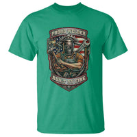 Vintage Proud American Welder T Shirt Built By Fire Blue Collar Dad Gift