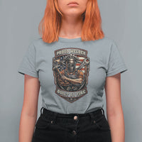 Vintage Proud American Welder T Shirt For Women Built By Fire Blue Collar Dad Gift