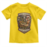 Vintage Proud American Welder Toddler T Shirt Built By Fire Blue Collar Dad Gift