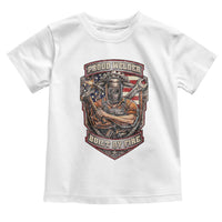 Vintage Proud American Welder Toddler T Shirt Built By Fire Blue Collar Dad Gift