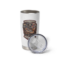 Vintage Proud American Welder Tumbler Cup Built By Fire Blue Collar Dad Gift