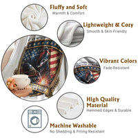 Built To Last Proud Welder Throw Blanket Blue Collar American Dad Gift