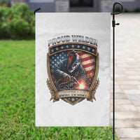 Built To Last Proud Welder Garden Flag Blue Collar American Dad Gift