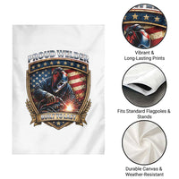 Built To Last Proud Welder Garden Flag Blue Collar American Dad Gift