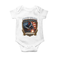 Built To Last Proud Welder Baby Onesie Blue Collar American Dad Gift