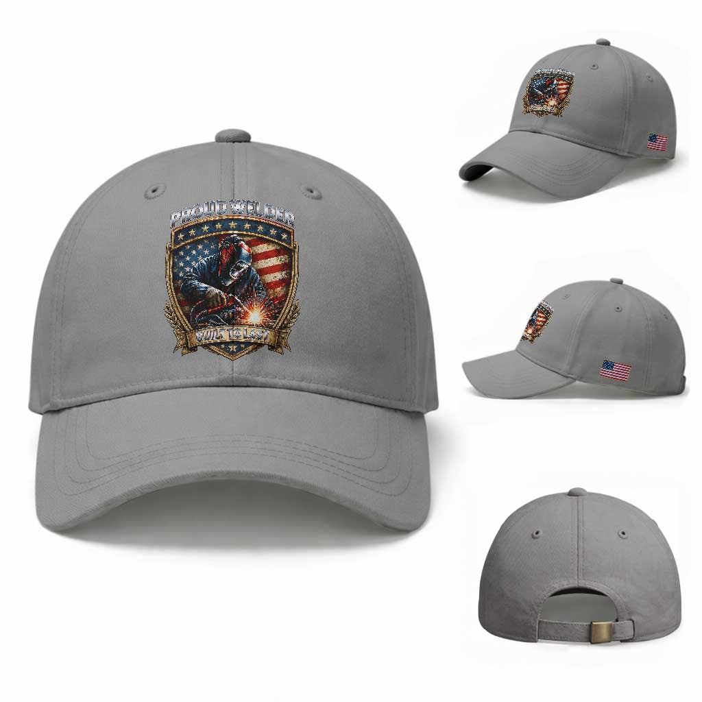 Built To Last Proud Welder Baseball Cap Blue Collar American Dad Gift