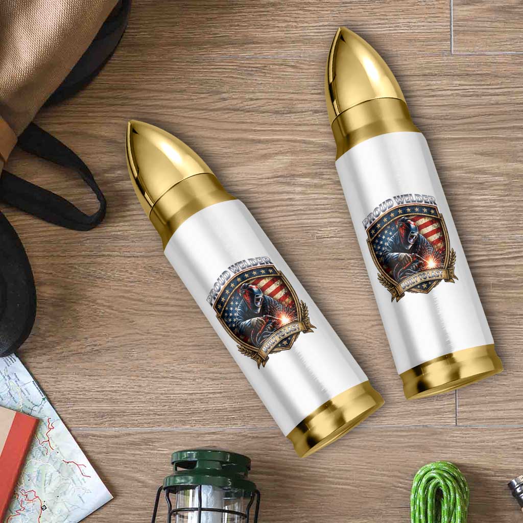 Built To Last Proud Welder Bullet Tumbler Blue Collar American Dad Gift