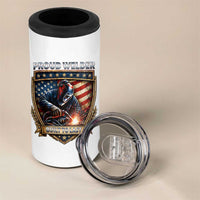 Built To Last Proud Welder 4 in 1 Can Cooler Tumbler Blue Collar American Dad Gift