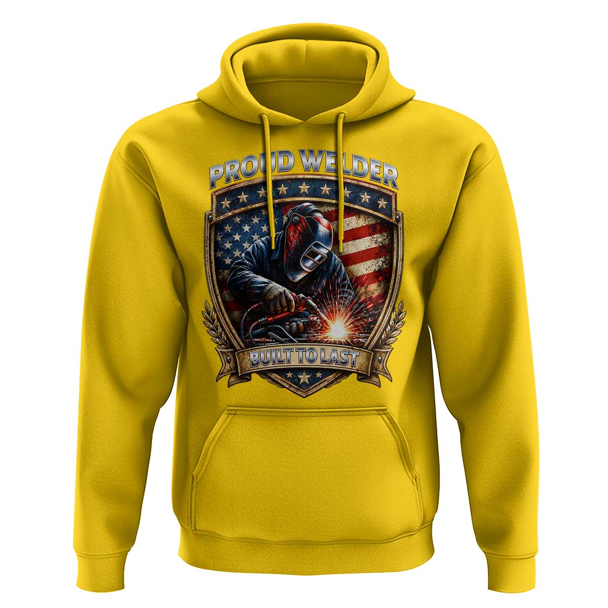Built To Last Proud Welder Hoodie Blue Collar American Dad Gift