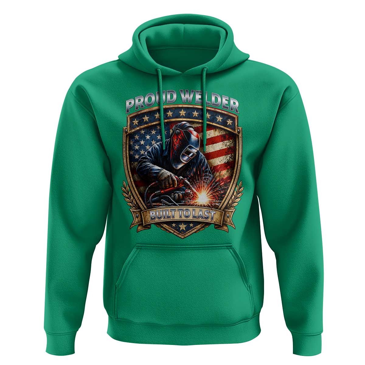 Built To Last Proud Welder Hoodie Blue Collar American Dad Gift