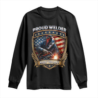 Built To Last Proud Welder Long Sleeve Shirt Blue Collar American Dad Gift