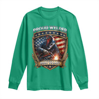 Built To Last Proud Welder Long Sleeve Shirt Blue Collar American Dad Gift
