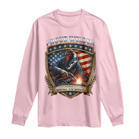 Built To Last Proud Welder Long Sleeve Shirt Blue Collar American Dad Gift