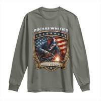 Built To Last Proud Welder Long Sleeve Shirt Blue Collar American Dad Gift