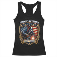 Built To Last Proud Welder Racerback Tank Top Blue Collar American Dad Gift
