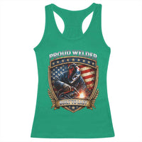 Built To Last Proud Welder Racerback Tank Top Blue Collar American Dad Gift