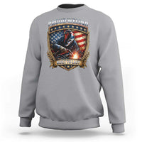 Built To Last Proud Welder Sweatshirt Blue Collar American Dad Gift