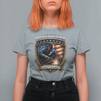 Built To Last Proud Welder T Shirt For Women Blue Collar American Dad Gift