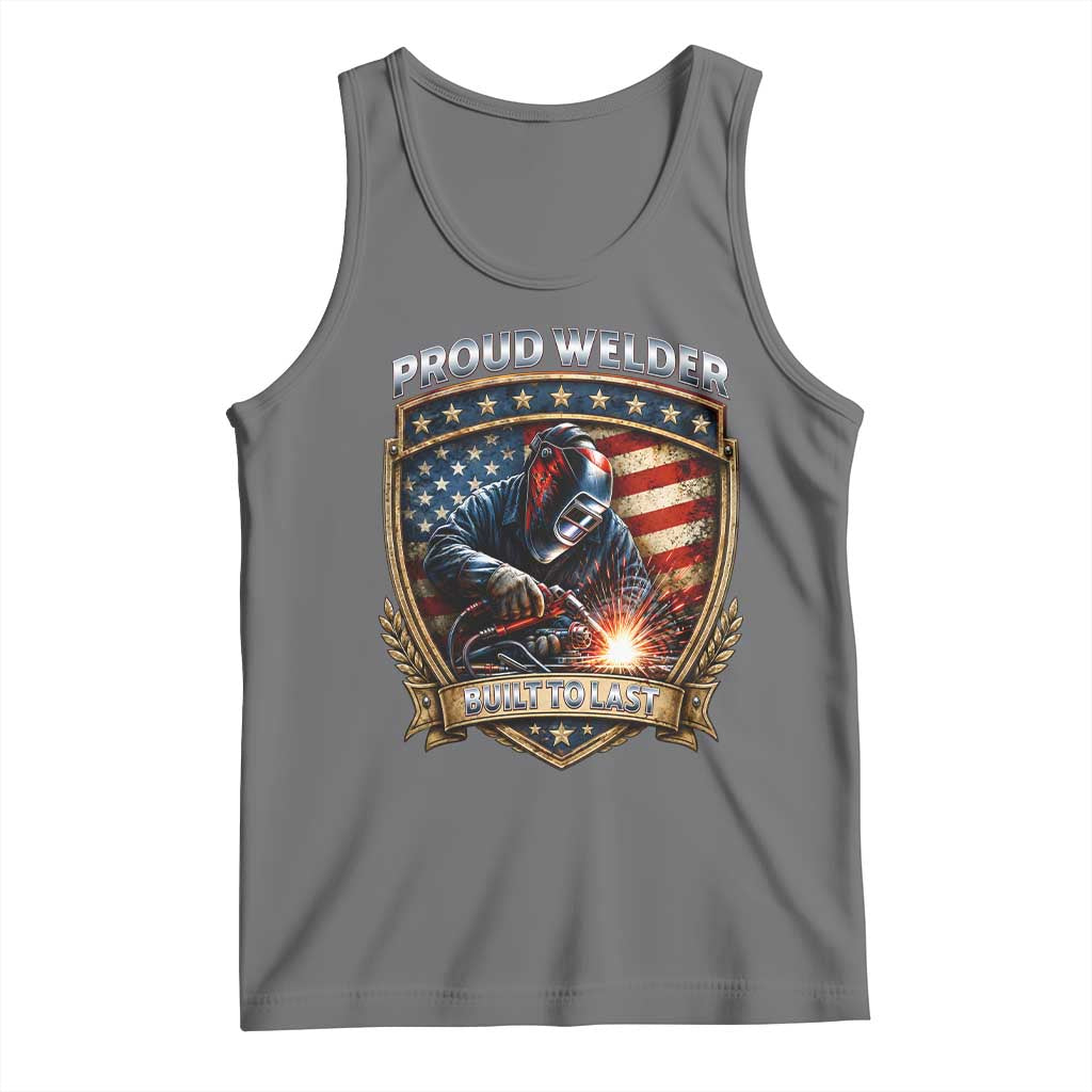 Built To Last Proud Welder Tank Top Blue Collar American Dad Gift