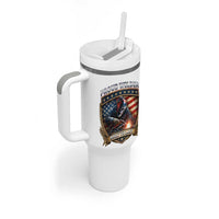 Built To Last Proud Welder Tumbler With Handle Blue Collar American Dad Gift