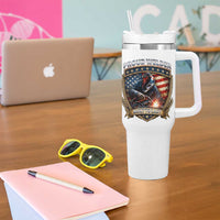 Built To Last Proud Welder Tumbler With Handle Blue Collar American Dad Gift