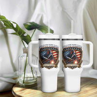 Built To Last Proud Welder Tumbler With Handle Blue Collar American Dad Gift