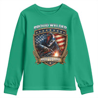 Built To Last Proud Welder Youth Sweatshirt Blue Collar American Dad Gift