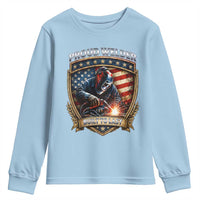 Built To Last Proud Welder Youth Sweatshirt Blue Collar American Dad Gift