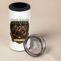 Proud Welder Graphic 4 in 1 Can Cooler Tumbler Built To Last Worker Gift