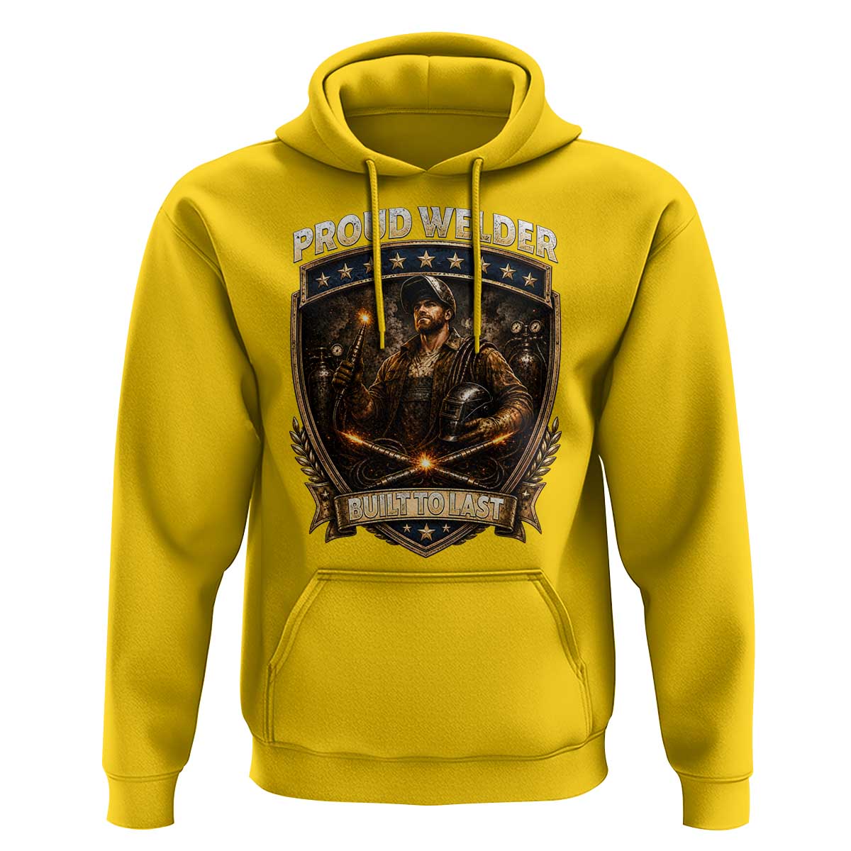 Proud Welder Graphic Hoodie Built To Last Worker Gift