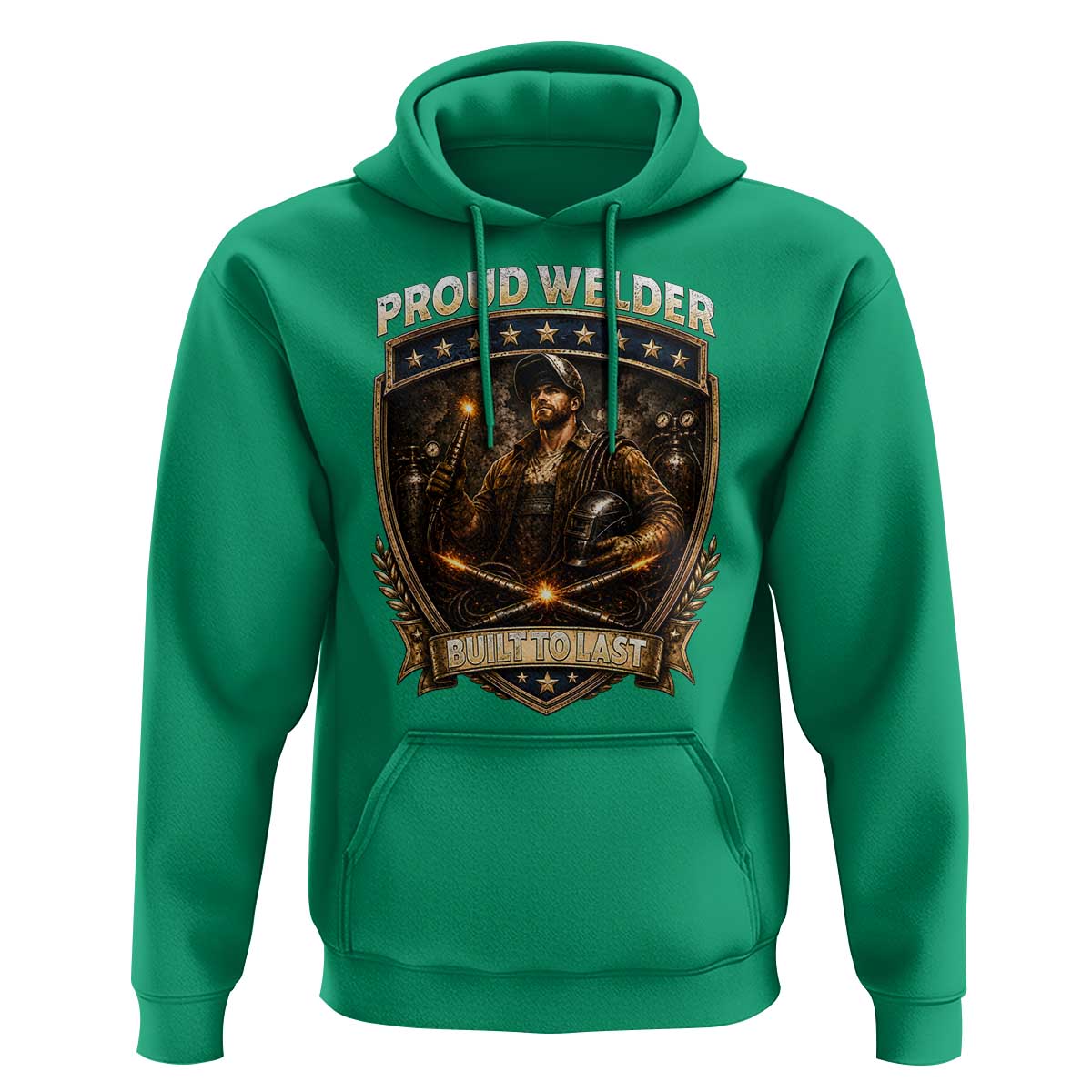 Proud Welder Graphic Hoodie Built To Last Worker Gift