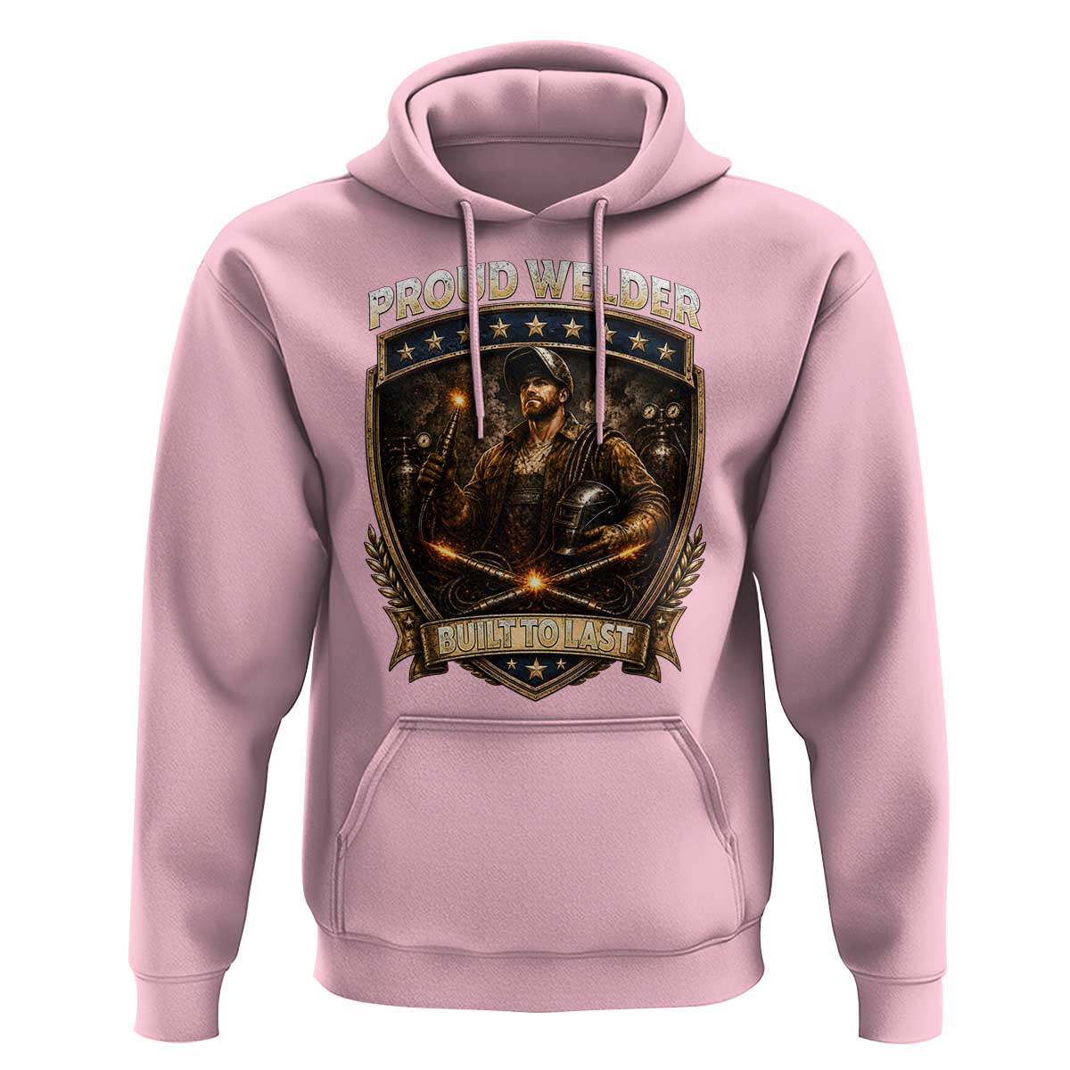 Proud Welder Graphic Hoodie Built To Last Worker Gift