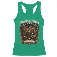 Proud Welder Graphic Racerback Tank Top Built To Last Worker Gift