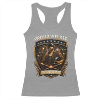 Proud Welder Graphic Racerback Tank Top Built To Last Worker Gift
