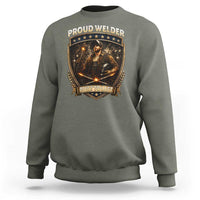 Proud Welder Graphic Sweatshirt Built To Last Worker Gift
