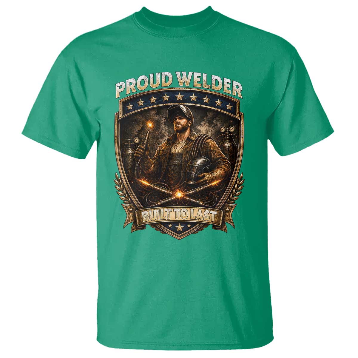 Proud Welder Graphic T Shirt Built To Last Worker Gift