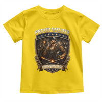 Proud Welder Graphic Toddler T Shirt Built To Last Worker Gift